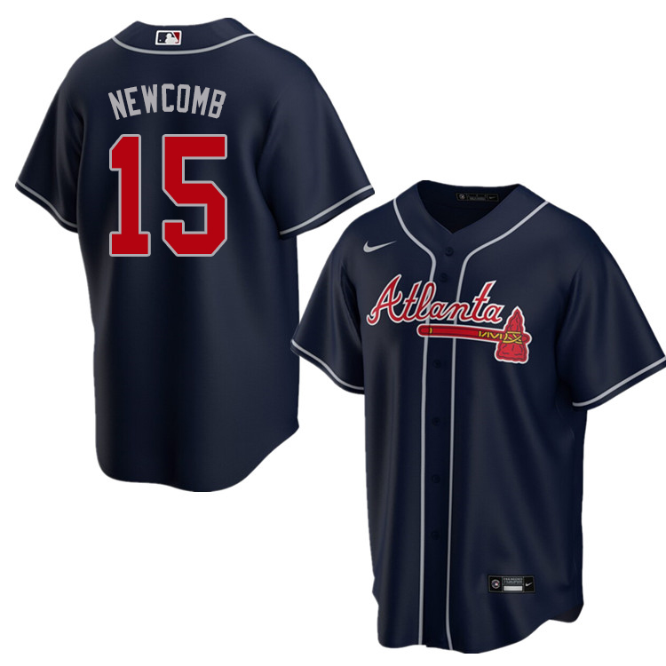 Nike Men #15 Sean Newcomb Atlanta Braves Baseball Jerseys Sale-Navy